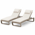 2-teiliges Sonnenliegen-Set Polyrattan Beige
