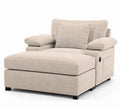 Beiger Polyestergewebe-Sessel mit Ottomane