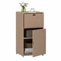 Rattanregal mit Klapptür und Regal Beige 40x30x90cm