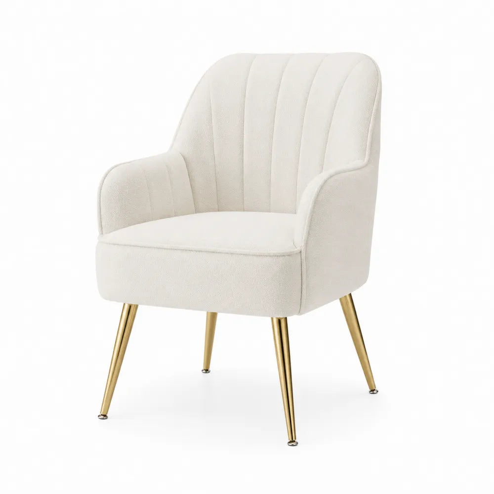 Polstersessel Stoff Beige Metallbeine 80cm Höhe