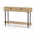 Holzkonsolentisch mit Metallbeinen