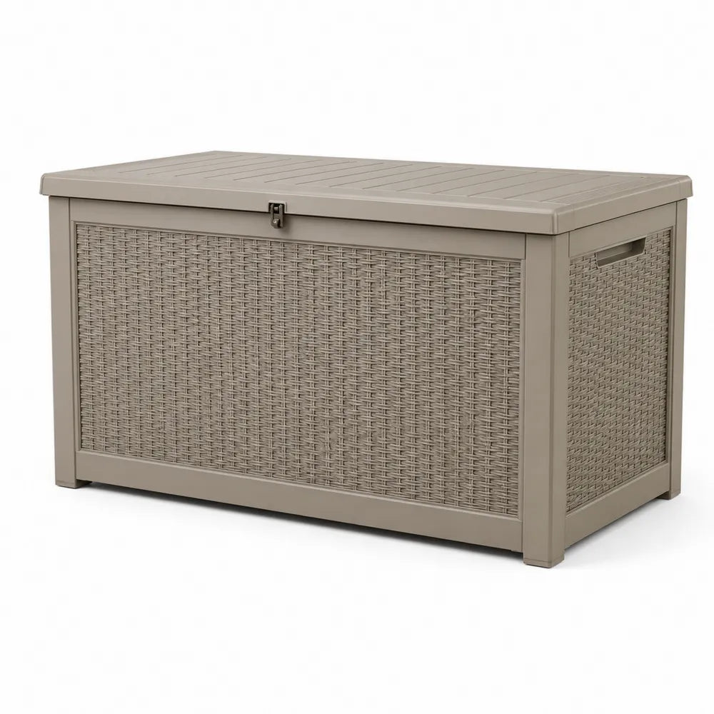Garten Aufbewahrungsbox Kunststoff Beige Rechteckig 117x45x57cm