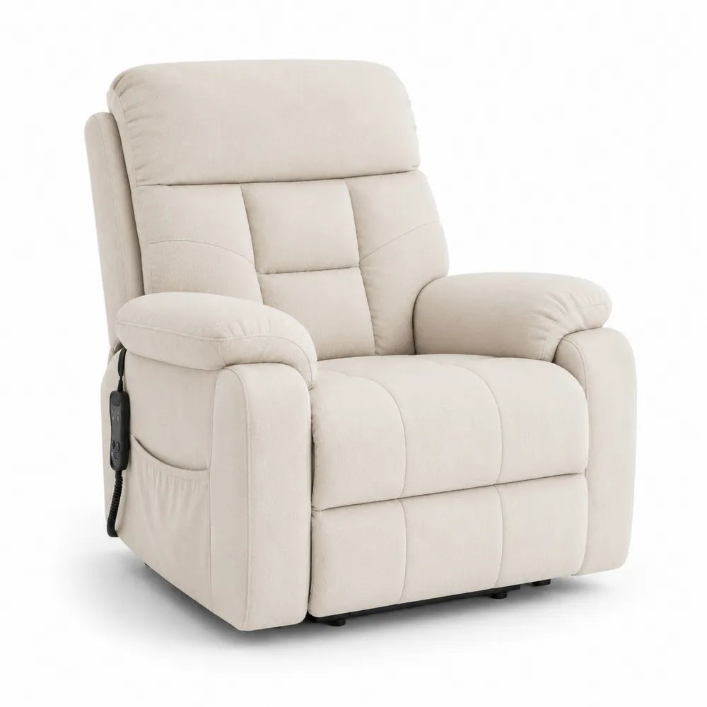Elektrischer Relaxsessel mit Mikrofaserpolsterung Beige