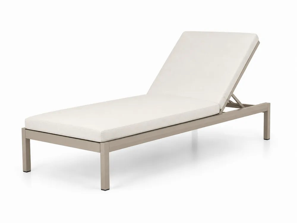 Aluminium Sonnenliege Beige Verstellbar 200x65x35cm